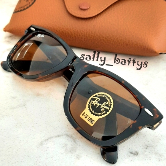 RayBan (Store Display) Wayfarer Brown Lens RB2140 Tortoise Brown - Picture 5 of 12